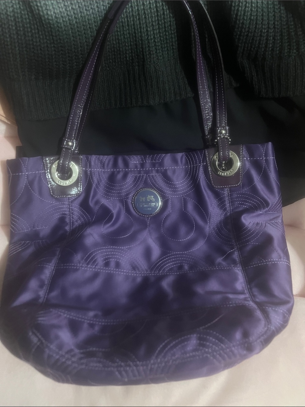 Coach tote purple